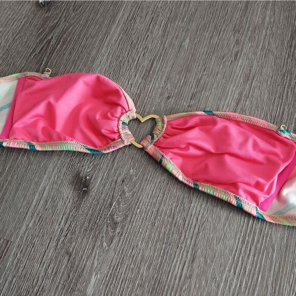 Victoria's Secret Stripe Multi Color Bikini Top Size Medium - Picture 2 of 6